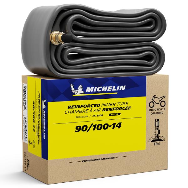 CHAMBRE A AIR RENFORCEE MOTO 14"  90/100 - 14 MICHELIN AIRSTOP  REINF VALVE TR4 (CROSS)(125389)