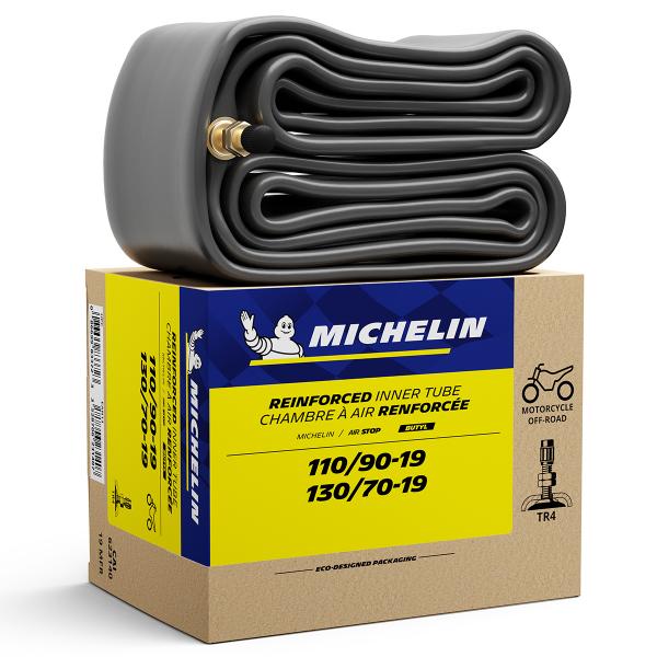 CHAMBRE A AIR MOTO RENFORCEE 19'  110/90-19 130/70-19 MICHELIN 19MER VALVE TR4 (STANDARD) (CROSS)