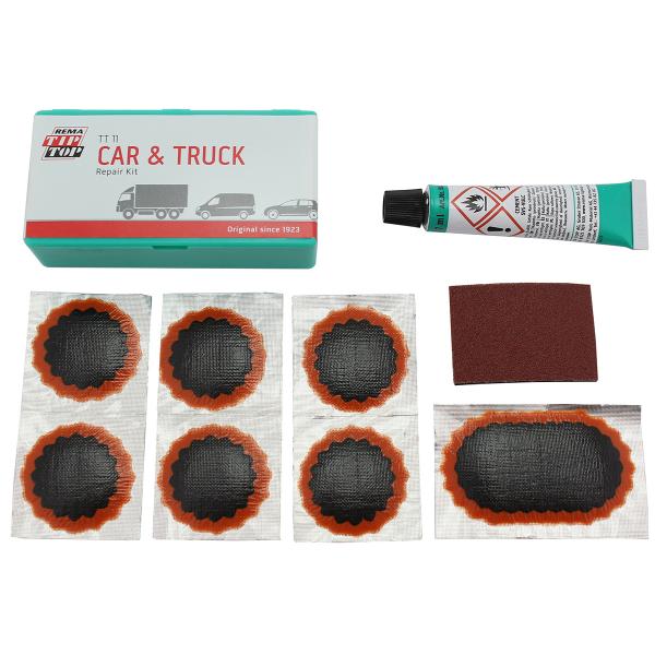 NECESSAIRE REPARATION TIP TOP TT11 (BOITE) - (RUSTINES + TUBE DISSOLUTION )