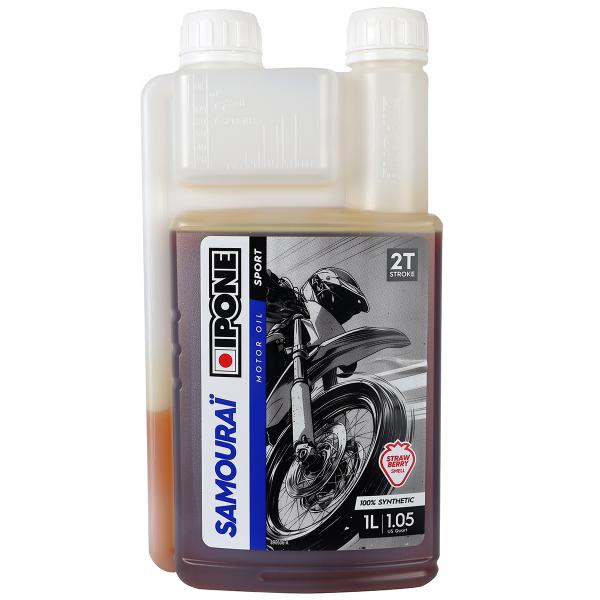 HUILE IPONE 2T SAMOURAÏ RACING 100% SYNTHESE SENTEUR FRAISE (BIDON 1L)