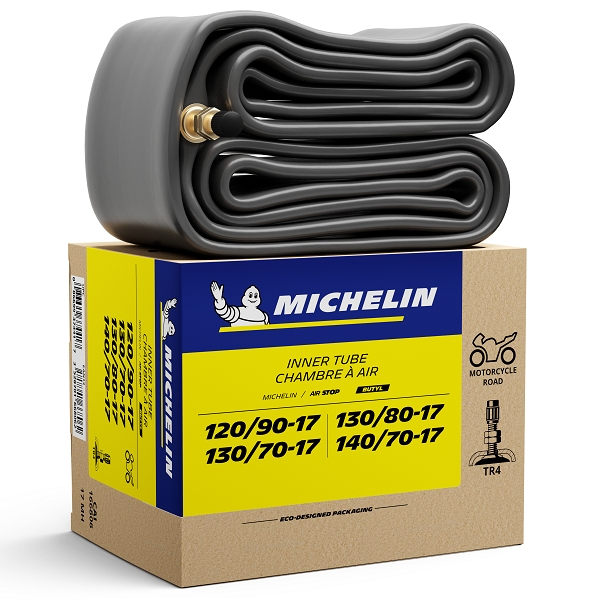 CHAMBRE A AIR MOTO 17 130/70 X 17. 120/90-17. 130/80-17. 140/70-17 MICHELIN (17MH) VALVE TR4 (166806)