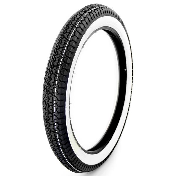 PNEU CYCLOMOTEUR 17" 2.3/4-17 MITAS B7 47J TT /TL  (FLANC BLANC)