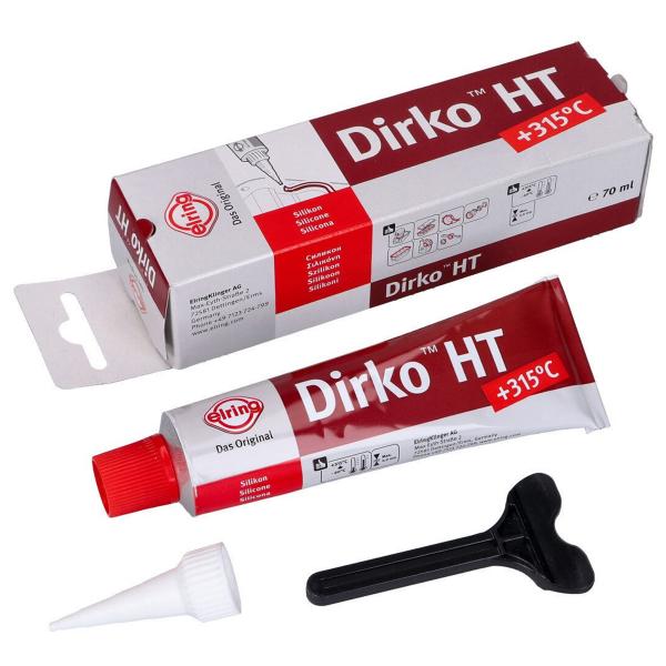 PATE A JOINT ELRING DIRKO ROUGE HT RESISTANCE THERMIQUE 315°C MAXI  70ML (COULEUR ROUGE)