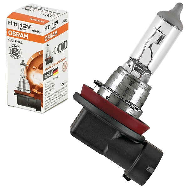 AMPOULE/LAMPE OSRAM 12V-55W NORME H11 CULOT PGJ19-2 STANDARD BLANC (PROJECTEUR. VENDU A L'UNITE)