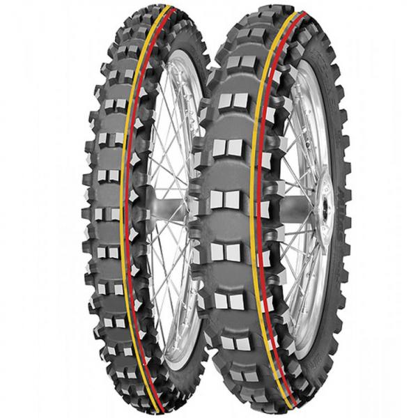 PNEU MOTO 10" 70/100-10 TERRA FORCE -MX SM SOFT MEDIUM 41J ROUGE/JAUNE