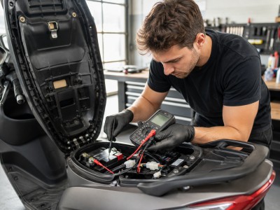 Diagnostic électrique d’un scooter 125 en atelier à Nantes ou Cholet, contrôle batterie et capteurs