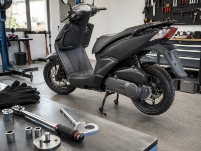 Démontage du carter de transmission d’un scooter 50cc avec outils prêts