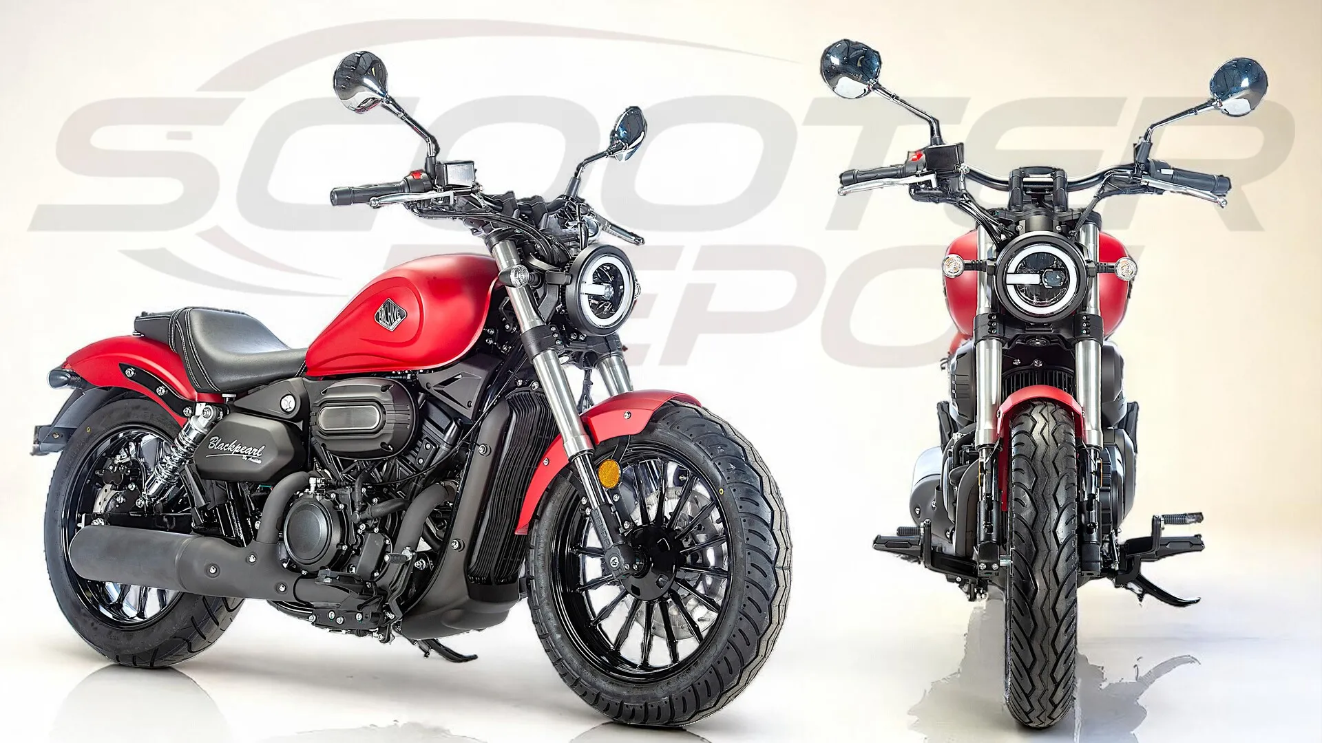 Moto 125cc BLACKPEARL Rouge mat-Style, confort et caractère