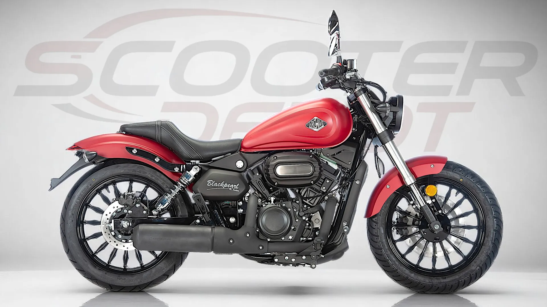 Moto 125cc BLACKPEARL Rouge mat-Style, confort et caractère