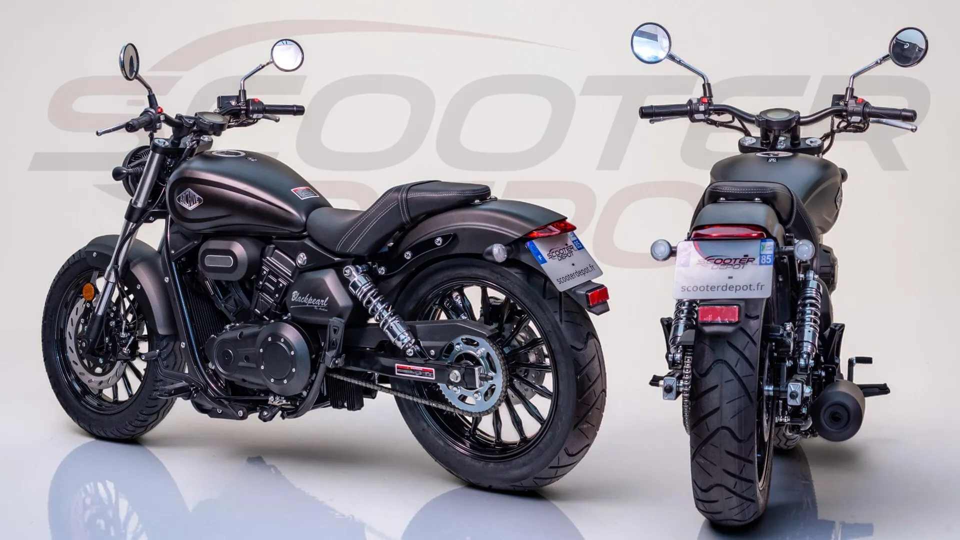 ARCHIVE BLACKPEARL 125 Noir Mat-Moto 125 néo-rétro élégante
