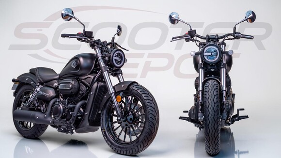 Moto 125cc ARCHIVE MOTORCYCLE BLACKPEARL noir mat – vue avant
