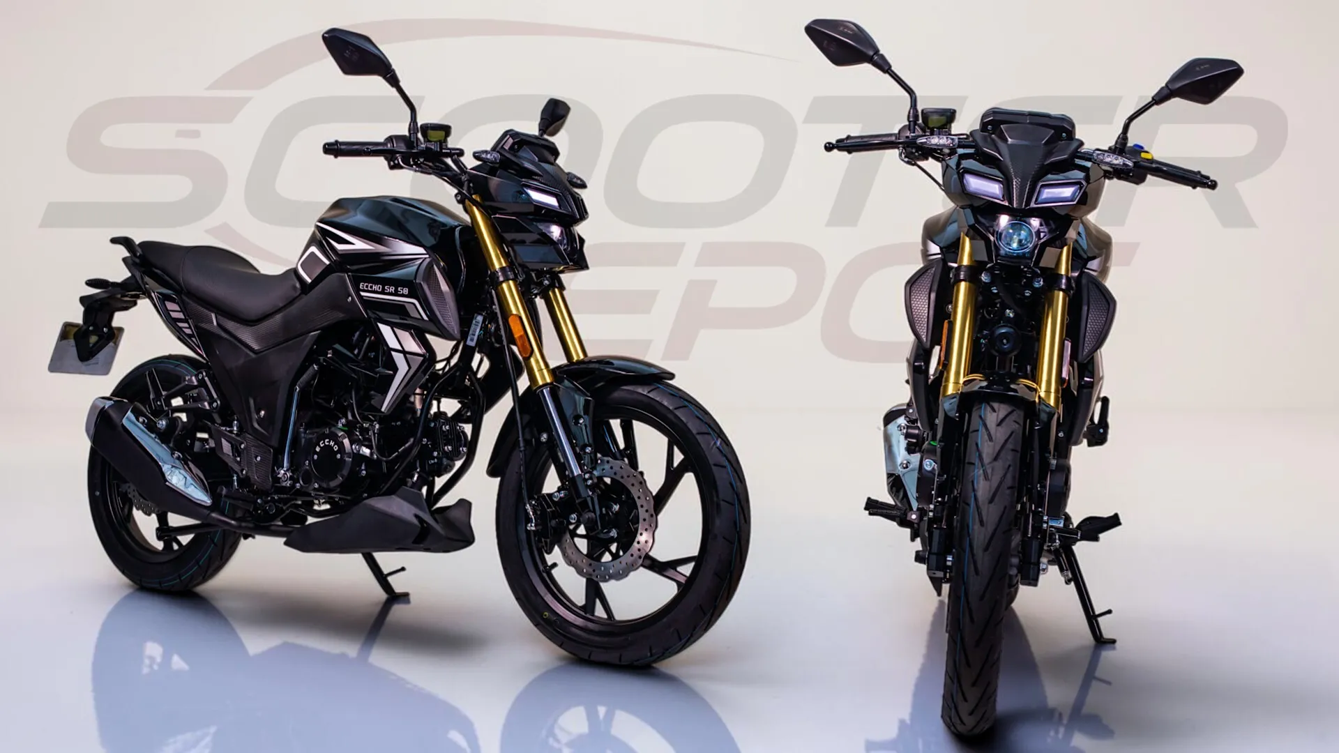 Moto 50cc ECCHO SR 50 black 2027 : Look MT et éclairage LED