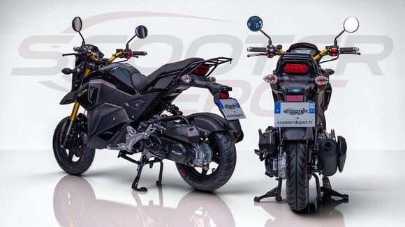 Moto 50cc automatique ECCHO STRIKE noire – vue arriere