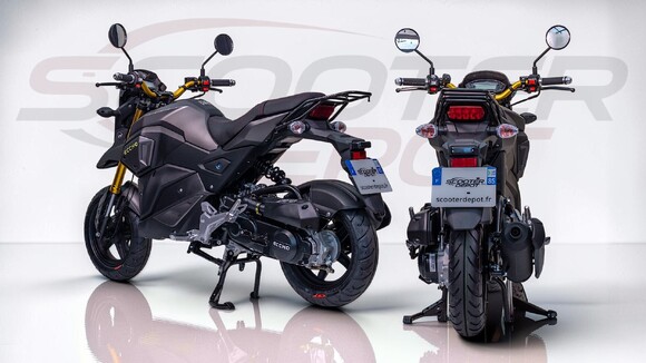Moto 50cc automatique ECCHO STRIKE gris mat – vue arriere