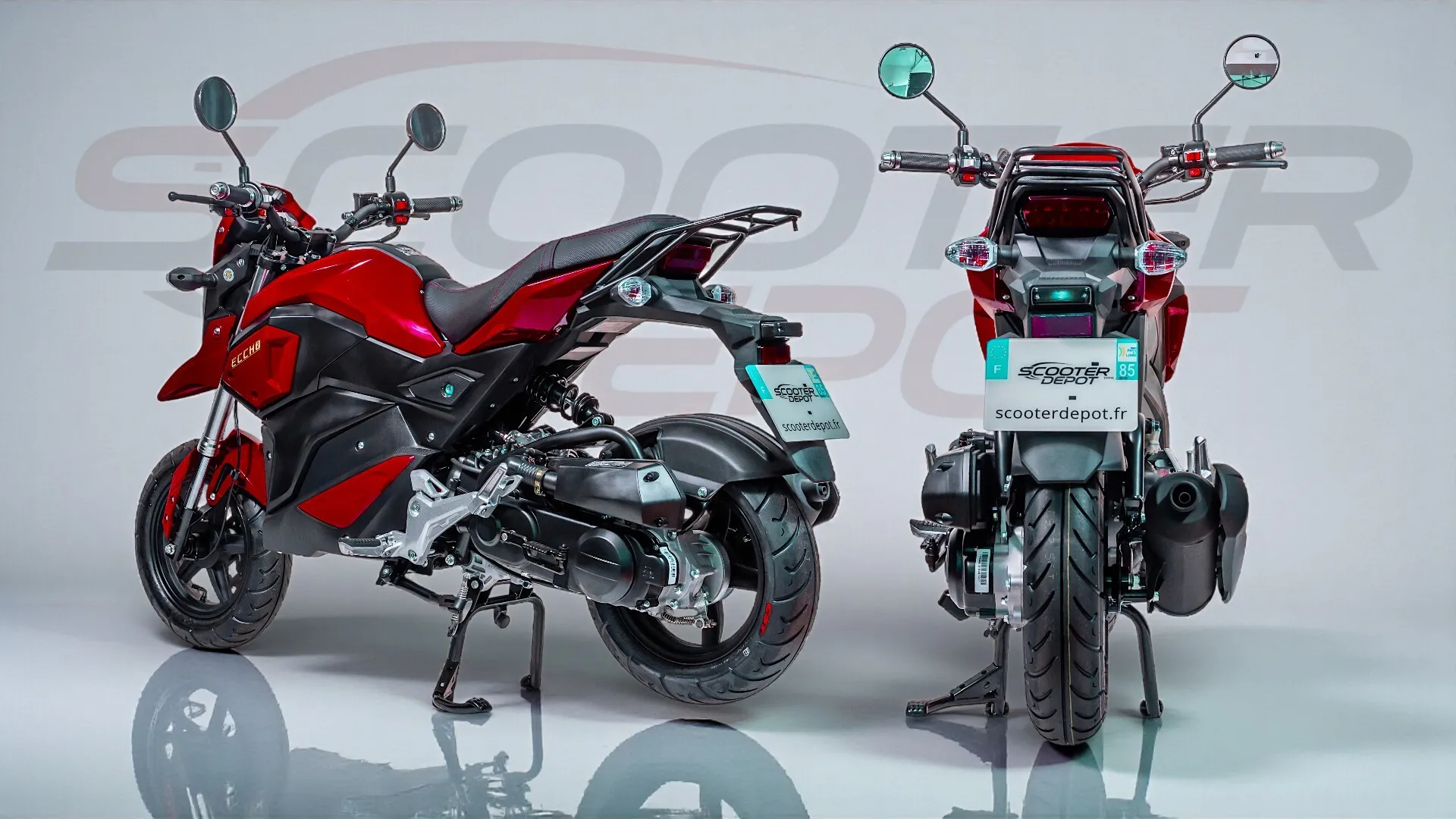 ECCHO STRIKE 50 RED-Moto 50cc automatique de petit gabarit