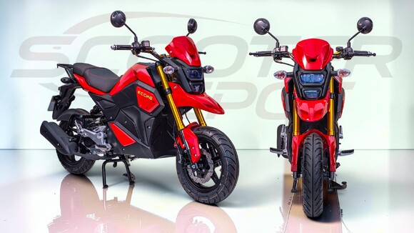 Moto 50cc automatique ECCHO STRIKE rouge – vue avant