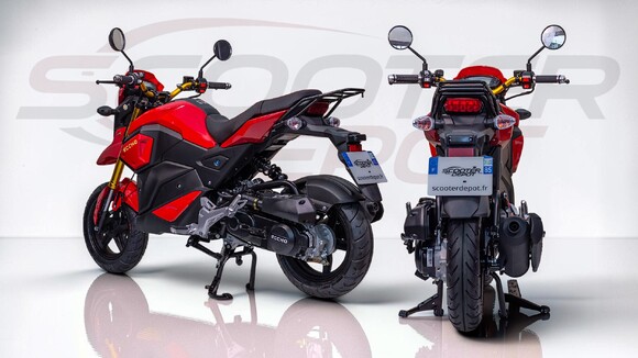 Moto 50cc automatique ECCHO STRIKE rouge – vue arriere