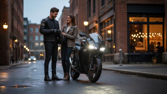 Moto 50cc YAMASAKI YM RS noire – vue en situation