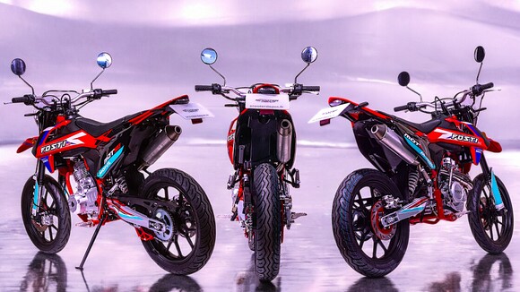 Moto 50cc Supermotard FOSTI 50 Rouge – vue arriere