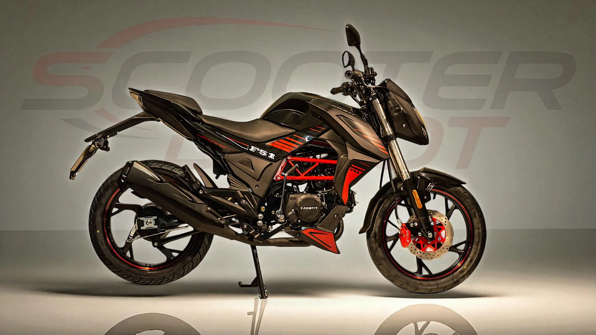 Moto FOSTI F51 50cc noire : moto 50 dès 14 ans au style racé