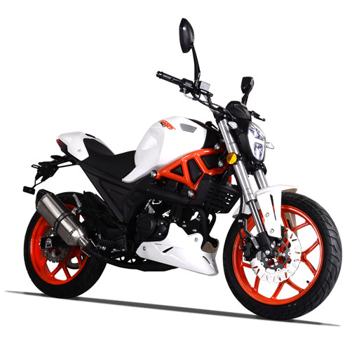 MAGPOWER 50cc BIGGERS NOIR MAT-La moto roadster dès 14 ans-Blanc-