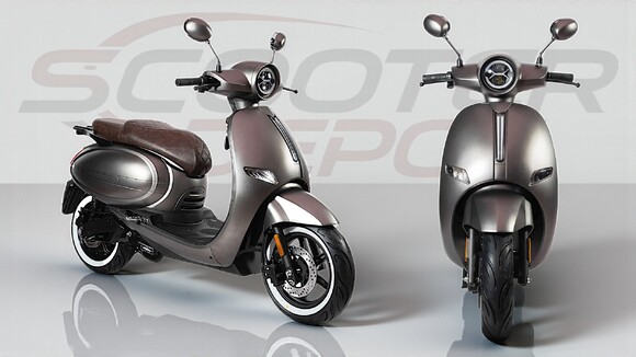 Scooter électrique LVNENG S6 gris – vue avant