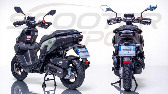 Scooter 50cc TNT MOTOR ESCAPE BAROUDEUR vert sauge – vue arriere