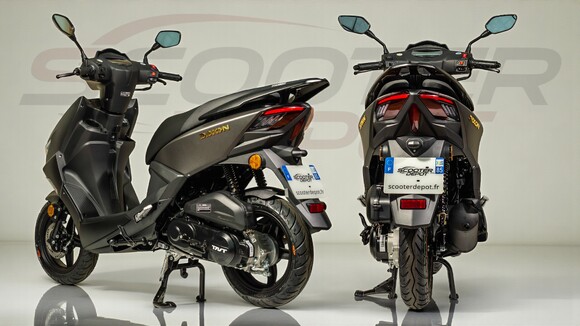 Scooter 50cc TNT MOTOR DIXON 12 pouces gris mat – vue arriere