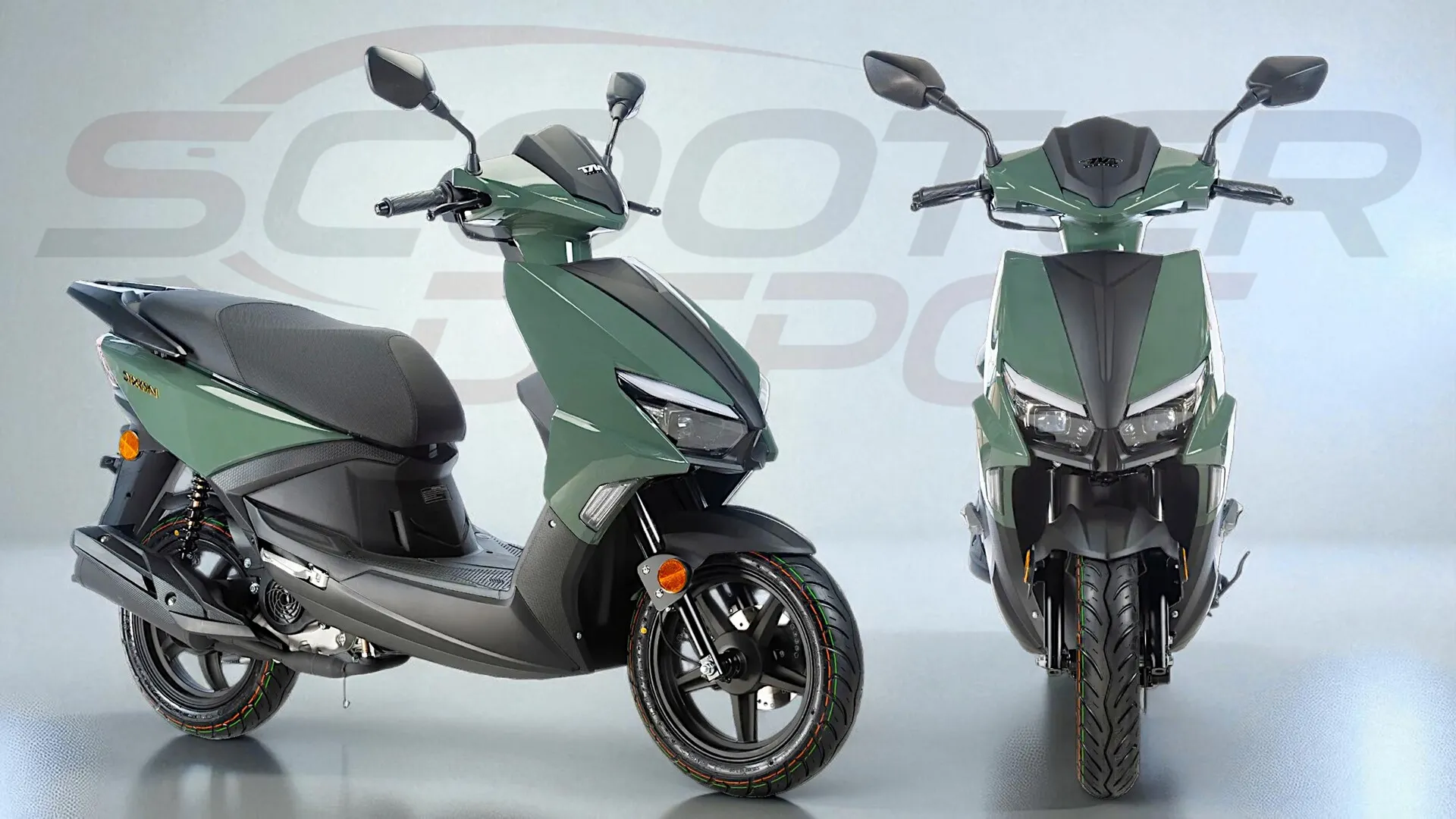 TNT DIXON 12 pouces Vert Kaki-Scooter 50cc stylé dès 14 ans