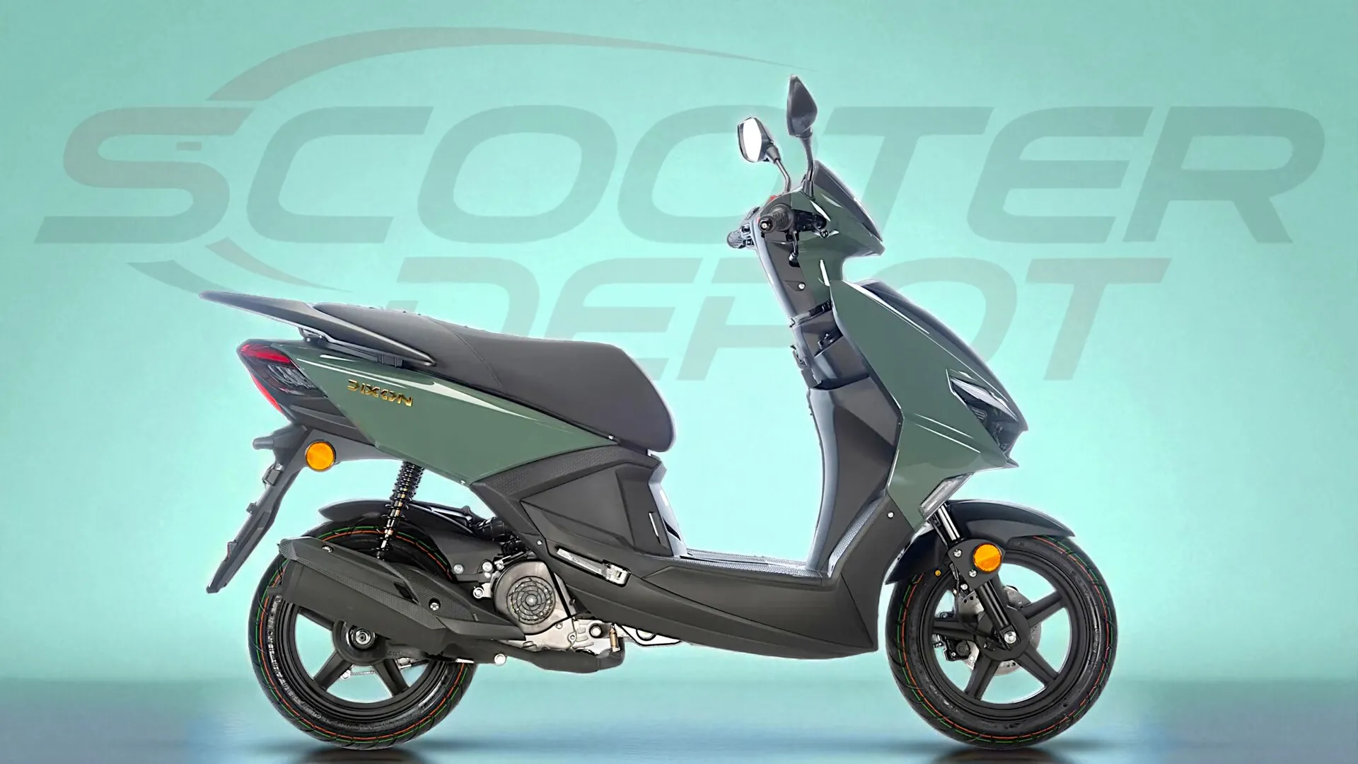 TNT DIXON 12 pouces Vert Kaki-Scooter 50cc stylé dès 14 ans