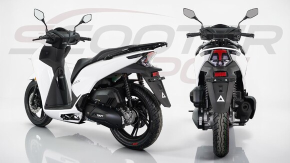 le scooter 125 TNT MOTOR XCS BLANC – vue arriere