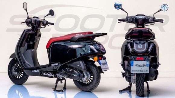 Scooter 50cc TNT YOLO 10-12 pouces NOIR  – vue arriere