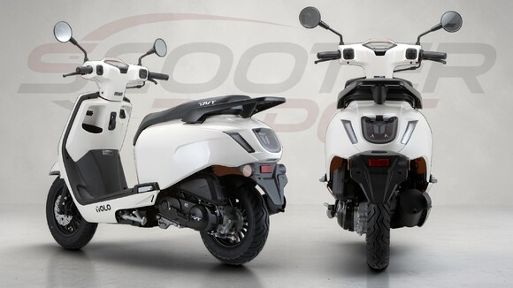 Scooter 50cc TNT YOLO 10-12 pouces blanc – vue arriere
