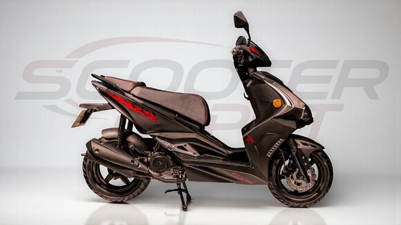 Scooter 50cc ECCHO FAST BLACK II noir mat et rouge  – vue droite