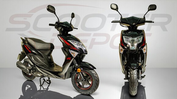 Scooter 50cc ECCHO FURIOUS noir et rouge – vue avant