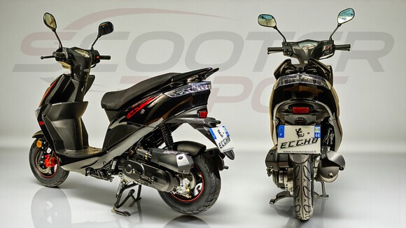 Scooter 50cc ECCHO FURIOUS noir et rouge – vue arriere
