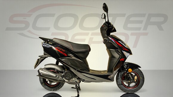 Scooter 50cc ECCHO FURIOUS noir et rouge – vue droite