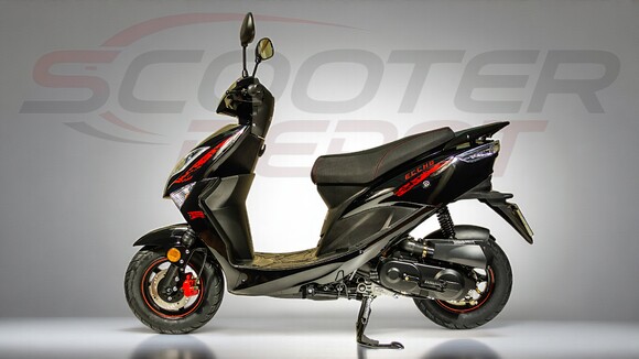 Scooter 50cc ECCHO FURIOUS noir et rouge – vue gauche