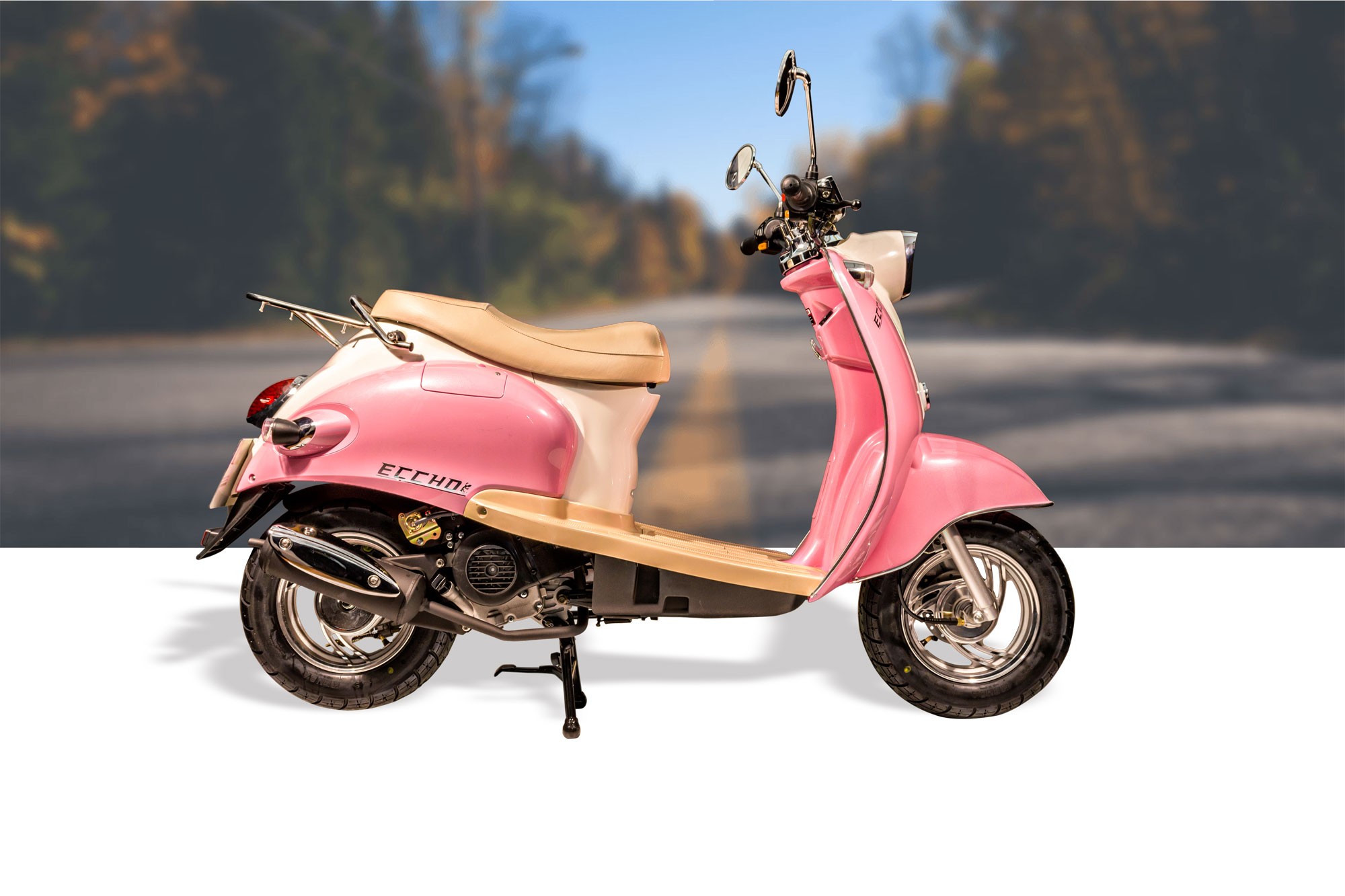 Scooter 50cc ECCHO RETRO Rose - Le scooter bon à croquer