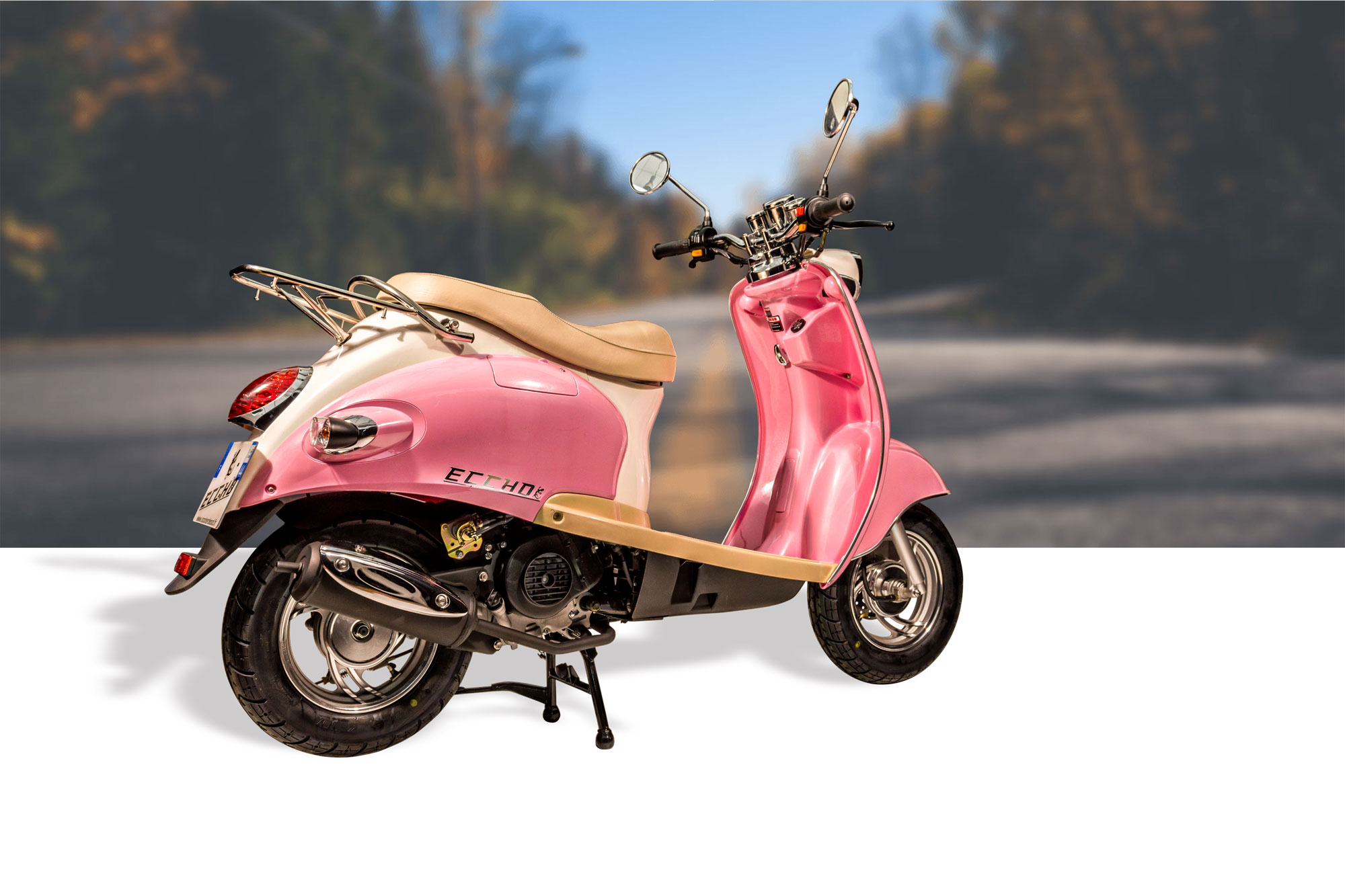 Scooter 50cc ECCHO RETRO Rose - Le scooter bon à croquer