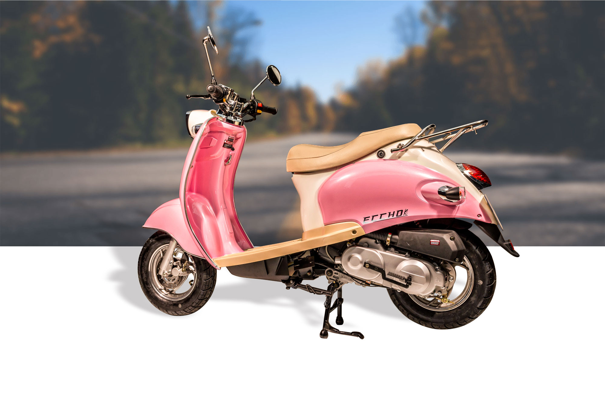 Scooter 50cc ECCHO RETRO Rose - Le scooter bon à croquer