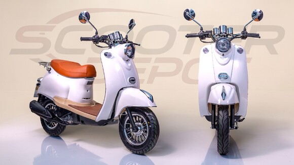 Scooter 50cc vintage RETRO blanc – vue avant