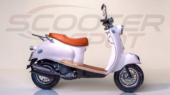 Scooter 50cc vintage RETRO blanc – vue droite
