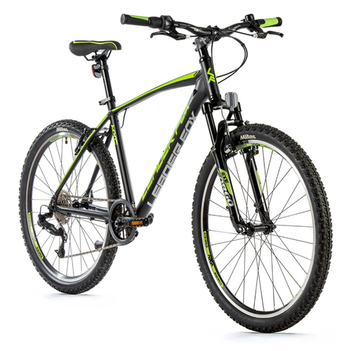 Vélo musculaire VTT 26 Homme MXC LEADER FOX-Le VTT facile-Noir Mat/Vert-16 pouces (de 160 à 168 cm)