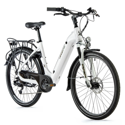 VAE City 26 mixte LEADER FOX LOTUS blanc-Vélo de ville équipé-Blanc-de 158 à 168 cm (S)