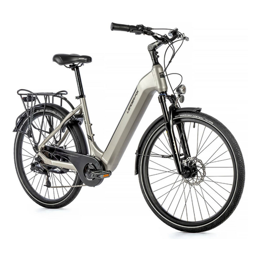 VAE City 26 mixte LEADER FOX LOTUS blanc-Vélo de ville équipé-Argent-de 178 à 185 cm (L)