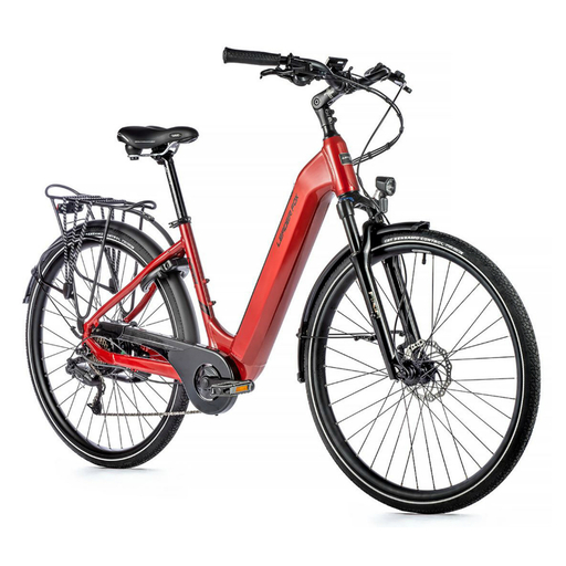 VAE City 28 LEADER FOX NARA Mixte-Un vélo bleu pour la ville-Rouge-de 168 à 178 cm (M)