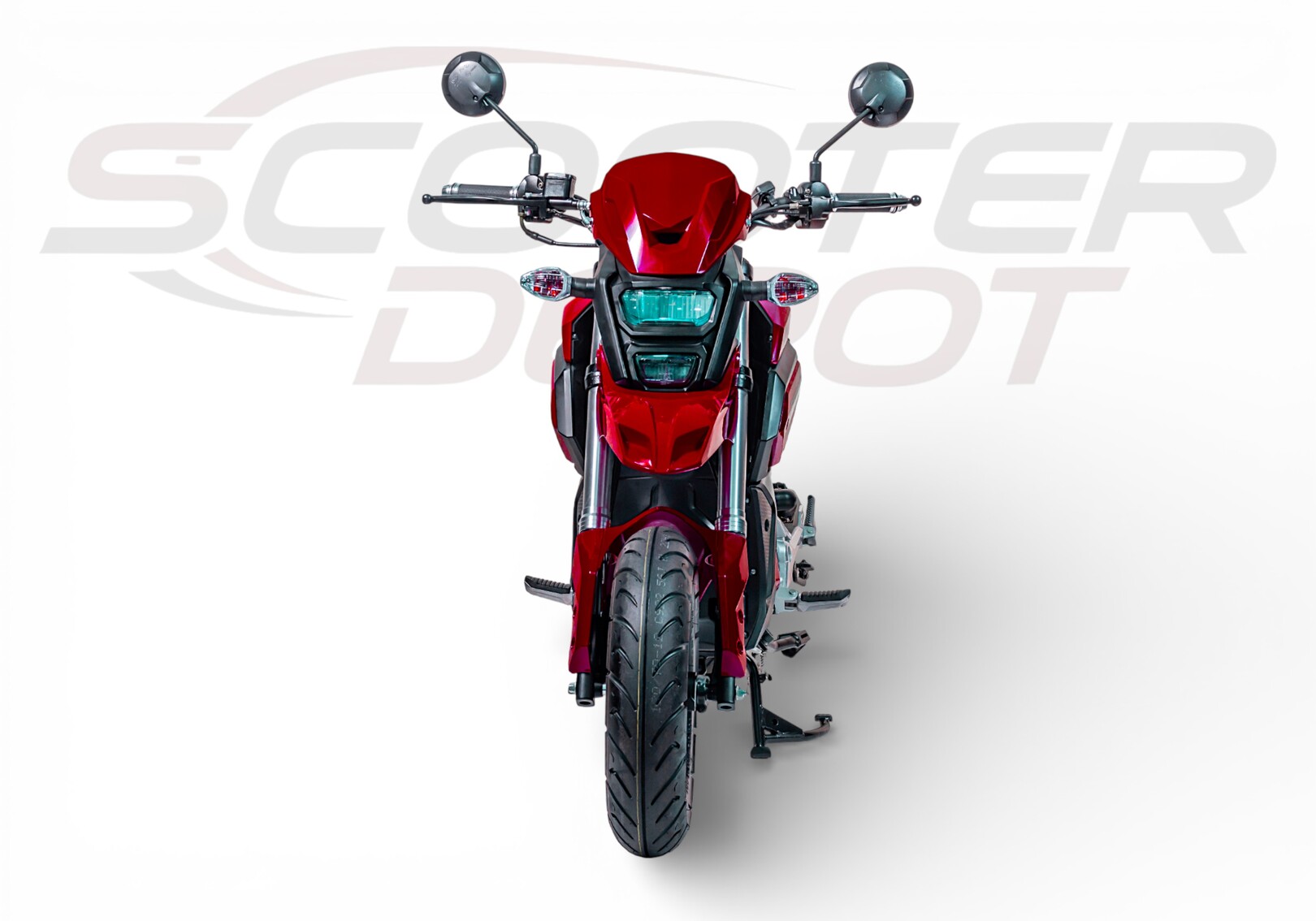 Vue 360° Moto 50cc automatique ECCHO STRIKE rouge