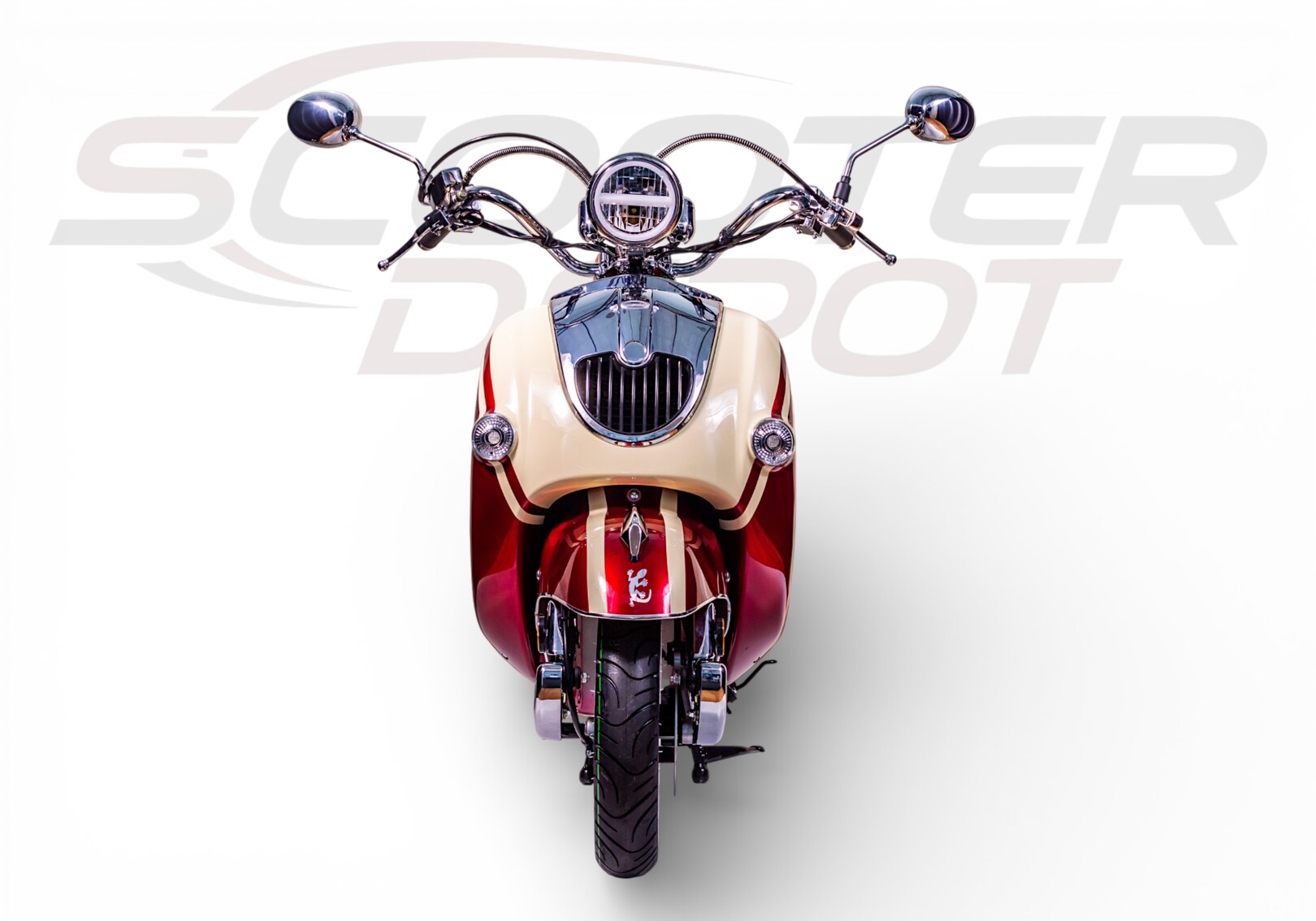 Vue 360° Scooter 50cc ECCHO CHOUPETTE HERITAGE rouge