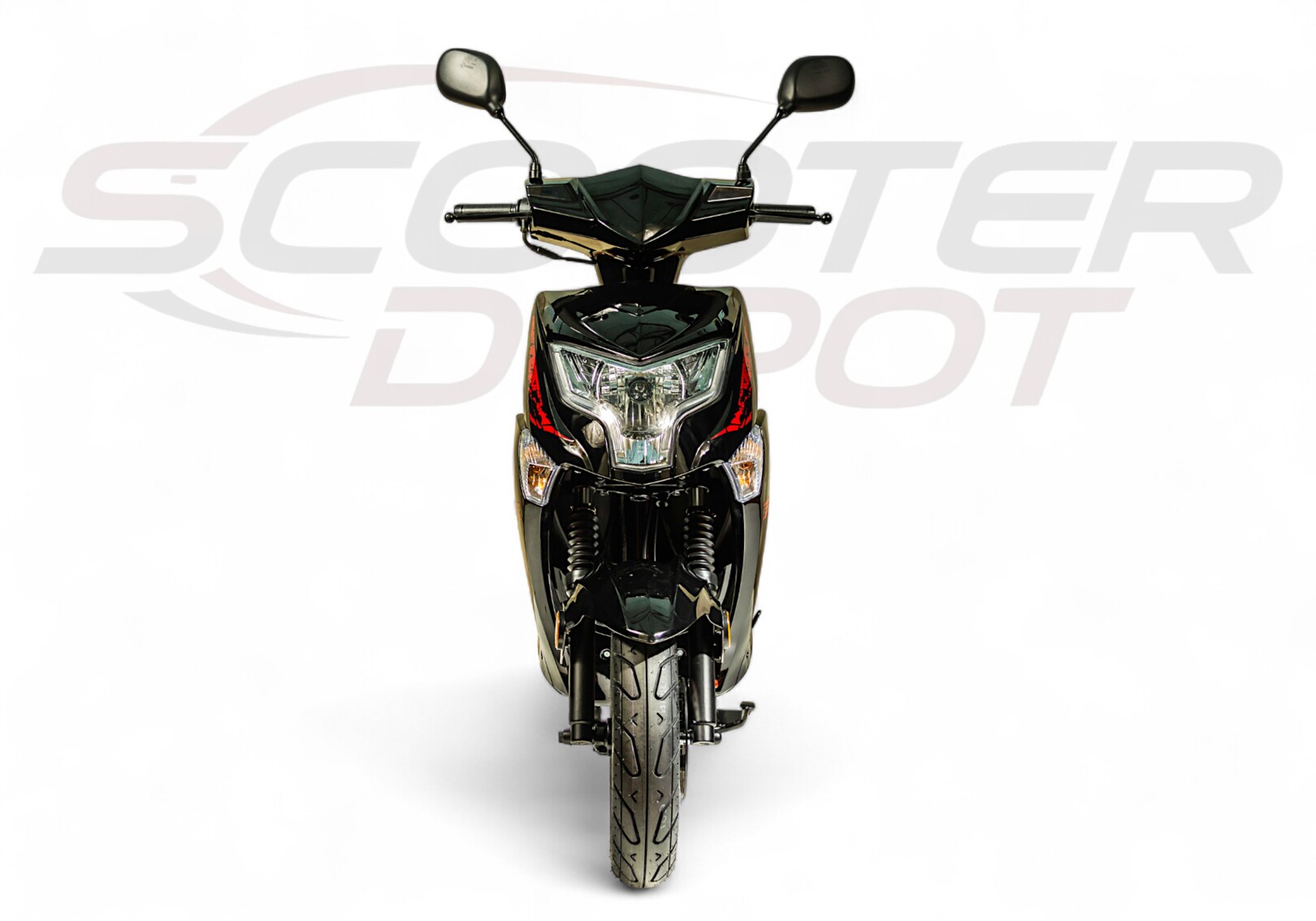Vue 360° Scooter 50cc ECCHO FURIOUS noir et rouge